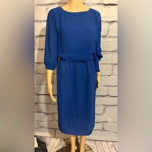 Vintage 1980’s Royal Blue Sheer Alison Peter’s Dress Size 6